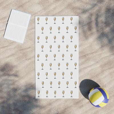 Champagne Glass Beach Towels