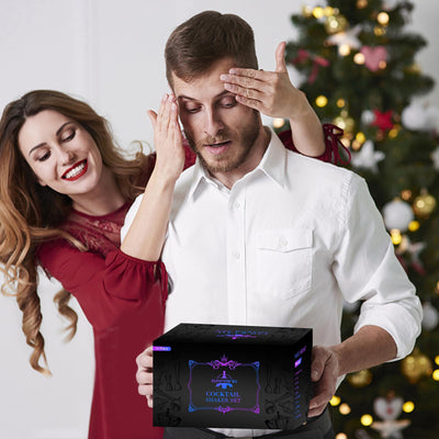 Safring Bartender Kit with Stand, 12-Piece Bar Set | 24oz Cocktail Shaker Set for Drink Mixing, Martini Shaker Set with Bar Tools, Recipes Booklet | Fun Housewarming Gift (Rainbow)