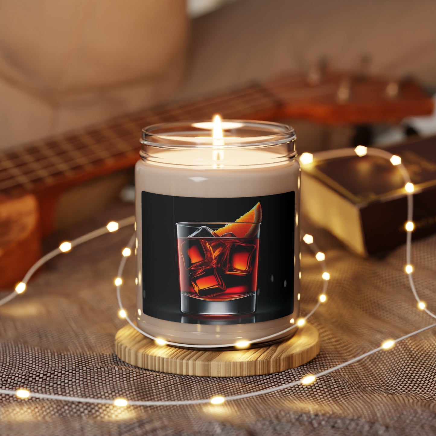 Scented Soy Candle With Negroni Image, 9oz