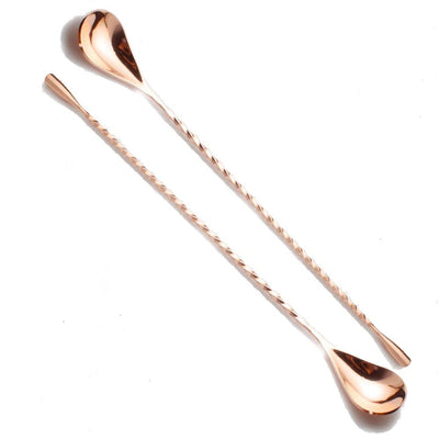 Barsrow 2 Pcs Mixing Bar Spoon 12 Inches 18/10 Stainless Steel Spiral Pattern Morphine Bartender Whiskey Cocktail Shaker Spoon