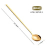 4 Pcs 6.7" Coffee Spoons, Teaspoons, Gold Spoons, Stirring Spoons with Long Handle, Cute Coffee Bar Accessories - Stainless Steel Bar Spoons Set for Espresso Iced Tea Dessert Ice Cream Yogurt cocktail