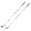 Bar Spoon Cocktail Mixing Spoon - Cuttte 2pcs Cocktail Spoon Long Handle 12.7 Inches, Stainless Steel Drink Stirrers Cocktail Stirrer with Trident Tip, Long Stirring Spoons Bar Mixing Spoons
