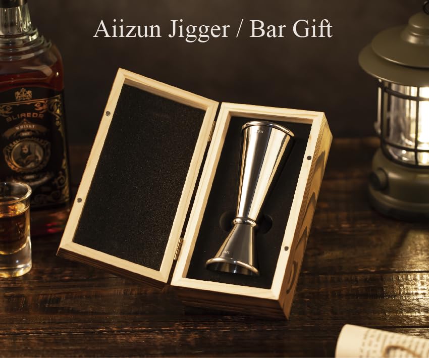 Aiizun Jigger for Spirit Measuring, 1oz 2oz Stainless Steel Cocktail Jigger with Measurements Inside for Bartending