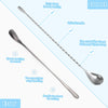 6 Pcs 12 Inch Bar Mixing Spoon Cocktail Spoon Stainless Steel Bar Long Spoon With Spiral Pattern