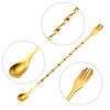 8 pieces Cocktail Spoon Stirring Bar Mixing Long Spoon Stainless Steel Spiral Pattern Cocktail Stirrers spoons, 10 Inch,8 Colors
