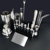 Cocktail Shaker Set, 24oz Cocktail Shaker 21-Piece Stainless Steel Bar Tools Bartending Kit with Black Acrylic Stand Cocktail Recipes Booklet for Drink Mixing, Home, Bar, Party