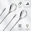 ABuff 8 PCS 12 Inch Bar Spoon Stainless Steel Spiral Pattern Bar Long Spoon Drink Stirrers Cocktail Spoon, Mixing Spoons Stir Sticks for Coffee Bar Accessories