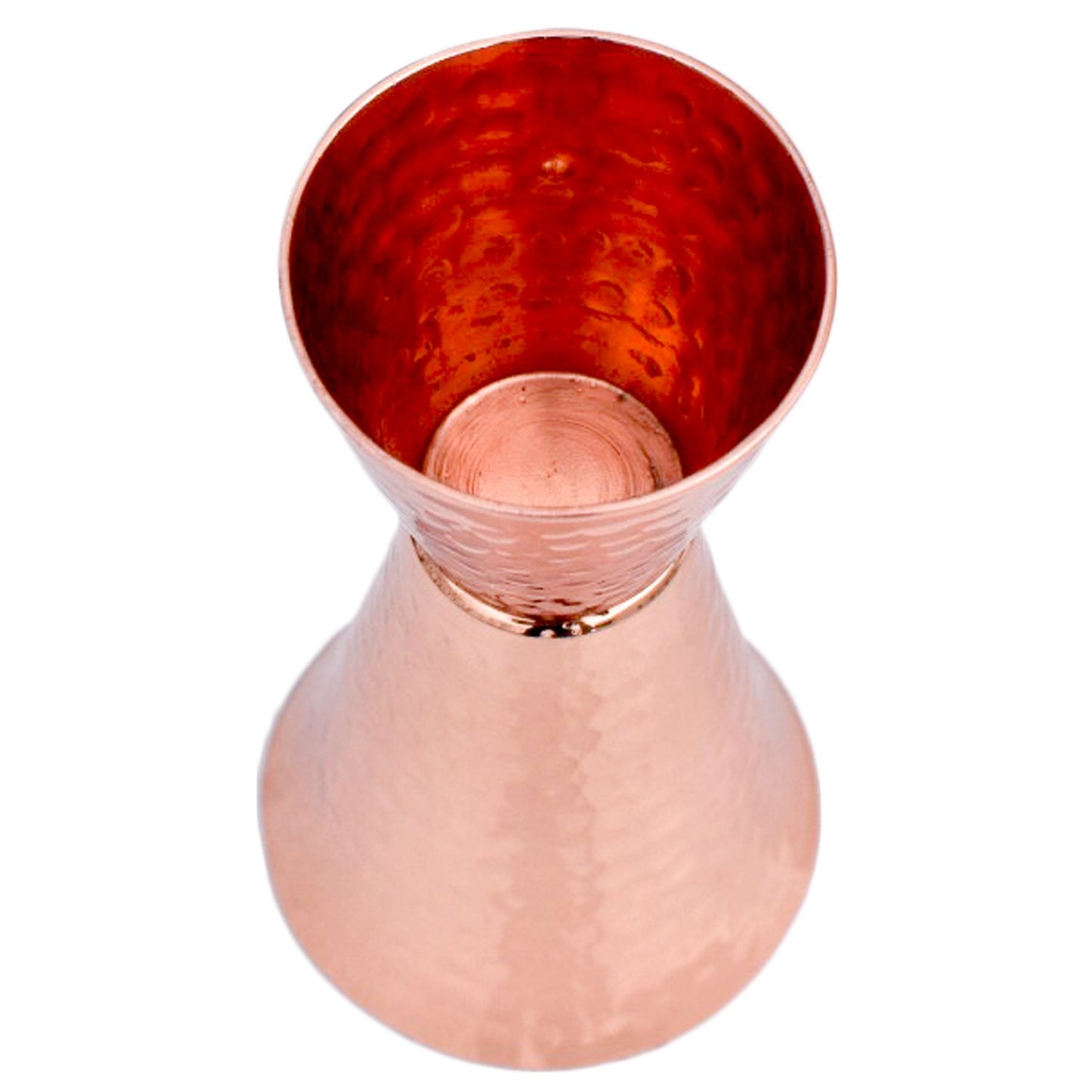 Prince of Scots Premium Hammered Pure Solid Copper Double Side Jigger, 1 ounce and 2 ounce Cups with 5 marks for measurement