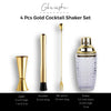 Gbuxska Gold Cocktail Shaker Set- Includes Measuring Jigger, Mixing Spoon, and Muddler - Perfect for Home Bar Accessories, Perfect for Making Cocktails and Protein Shakes