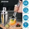 ZPUFAW 24oz Cocktail Shaker Set 9 Piece Bartender Kits Bar Tools Perfect for Drink Mixing Martini Stainless Steel Home Bar Set for Dad Bartender