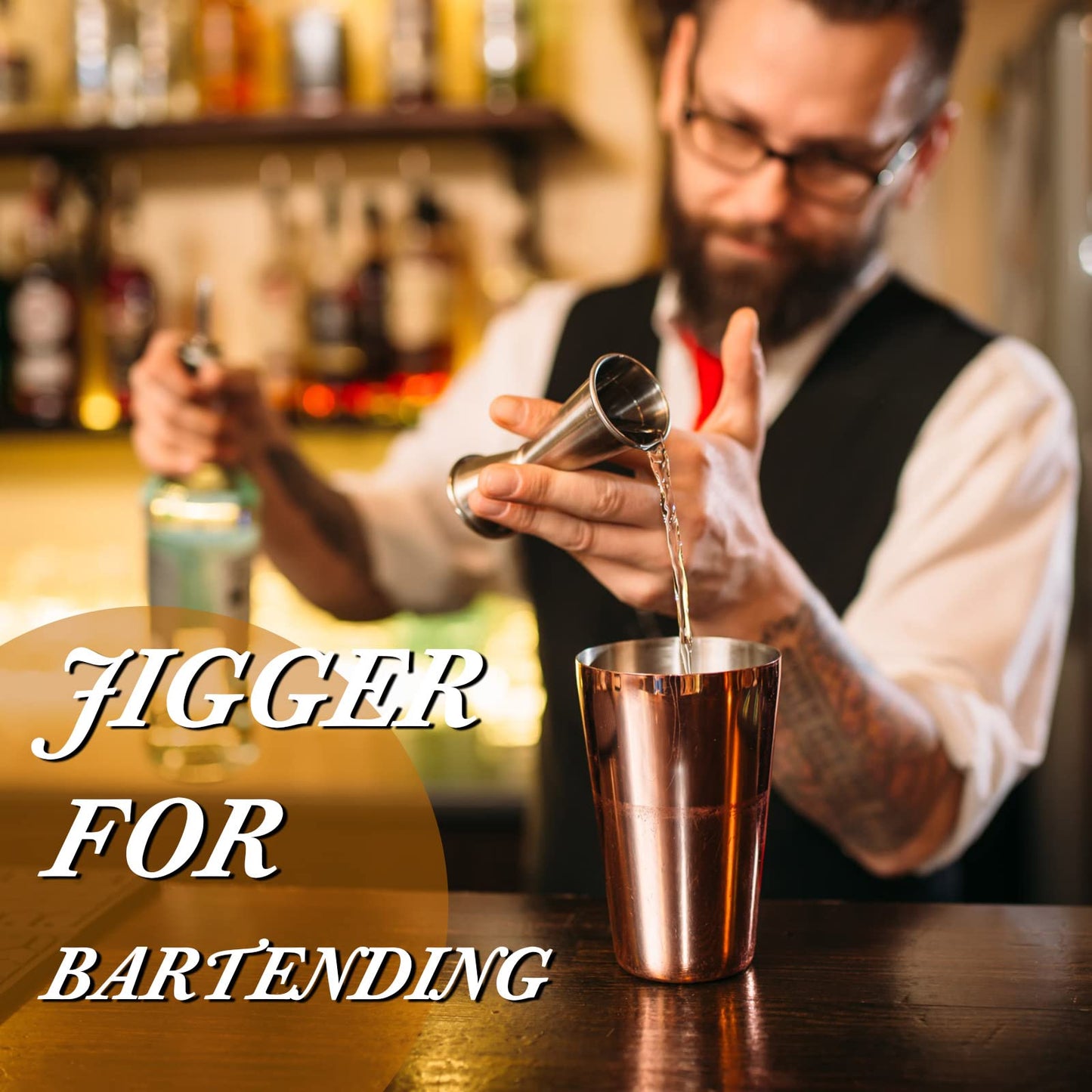 6 Pieces Jigger for Bartending Double Cocktail Japanese Jigger 2 oz 1 oz Stainless Steel Shot Glass Measuring Cup for Home Bar Drink Kitchen Bartender Tools