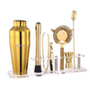 Btuqbu Cocktail Shaker Set with Arcylic Stand, Mixology Bartender Kit for Drink Mixing | Mixology Set with 7 Bar Set Tools Cocktail Kit (Gold)