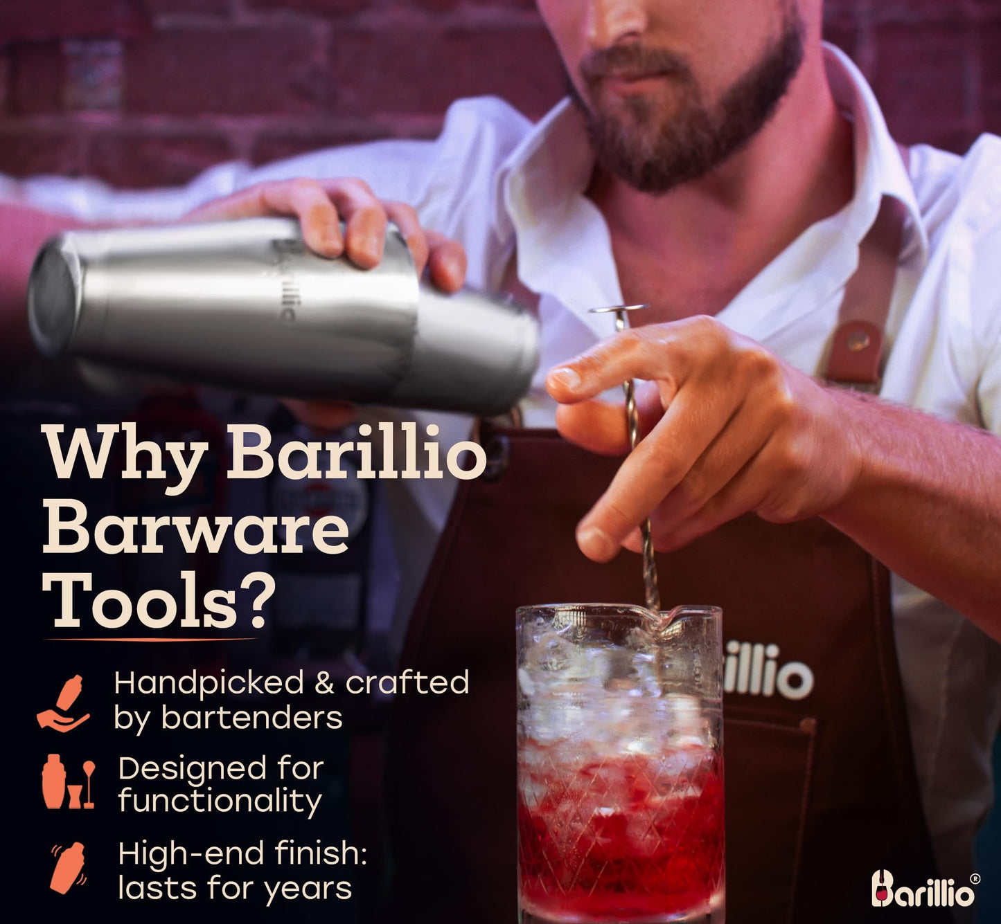 Barillio Mixology Bartender Kit Cocktail Shaker Set | Complete Bar Tool Set Stainless Steel Barware Essentials | Martini Boston Mixer Muddler Mixing Spoon Jigger Strainer Pourers