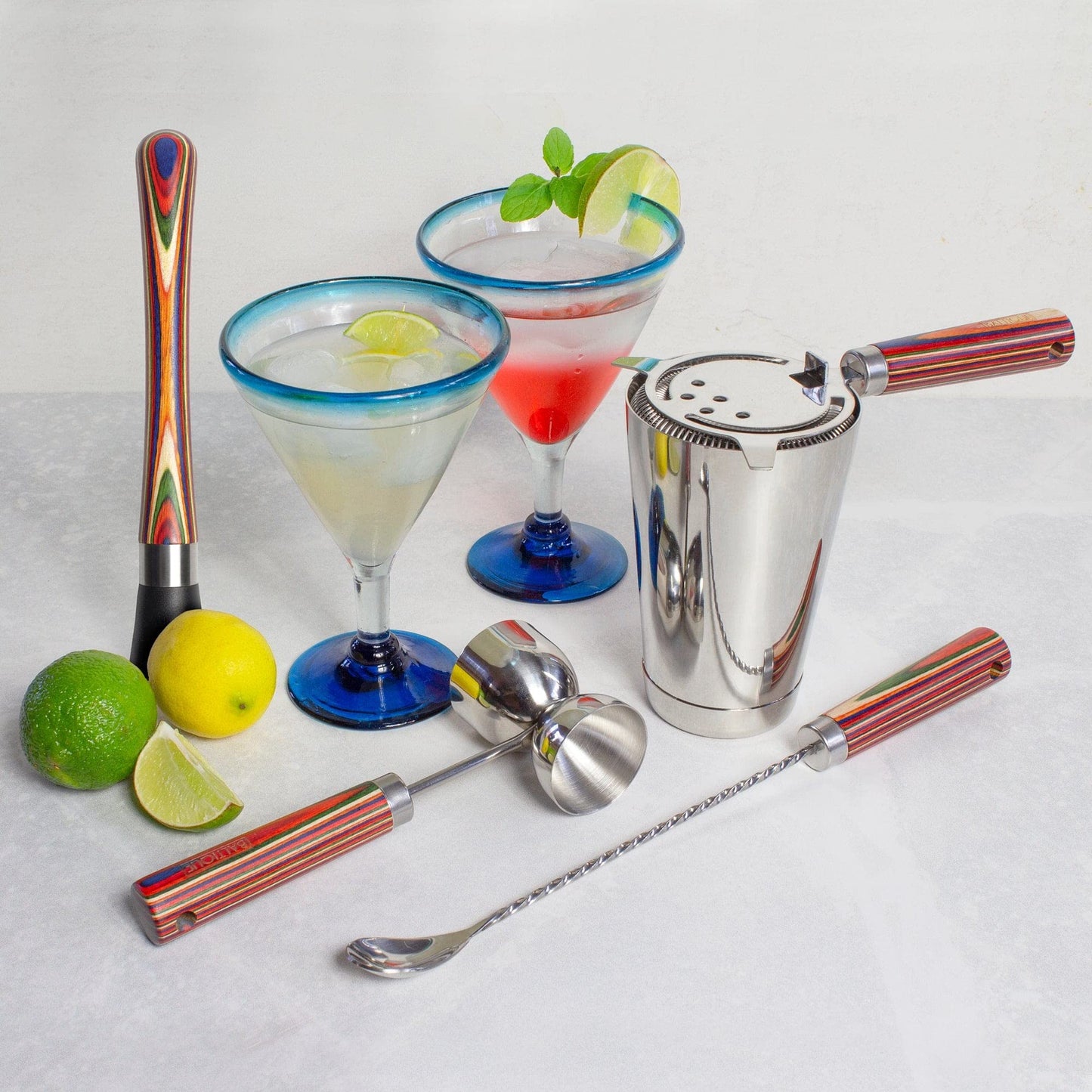 Baltique Marrakesh 4 Piece Bartender Kit, Bartending Gift Set with Essential Bar Accessory Tools, Includes Muddler, Double Sided Jigger, Hawthorne Cocktail Strainer and Bar Spoon