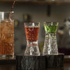 Glass - Reversible Shot Glass - Jigger Tumbler - Designed Tumblers - Use for Liquor - Vodka - Cocktail - Set of 6 Glasses - One side is 1 oz, Other Side is 2 oz. - Made in Europe - By Barski
