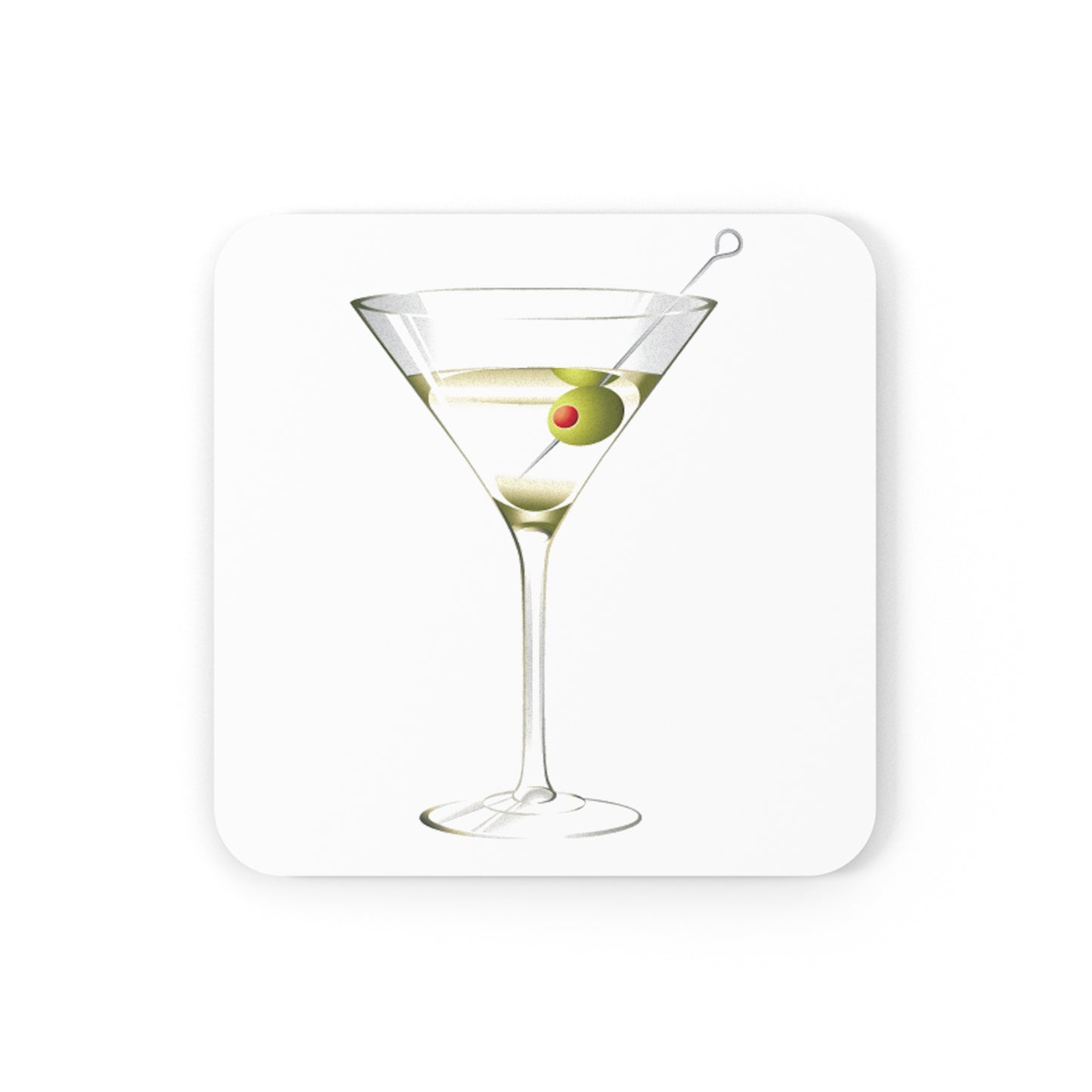 Martini Cocktail Cork Back Coaster