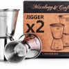 Bar Jigger Set for Bartenders | Double Jiggers Shot Pourer Measuring Tool | 2x Cocktail Jigger Stainless Steel Holds ½ oz to 1⅓ oz | The Best Liquor Measuring Tools for Perfect Cocktails